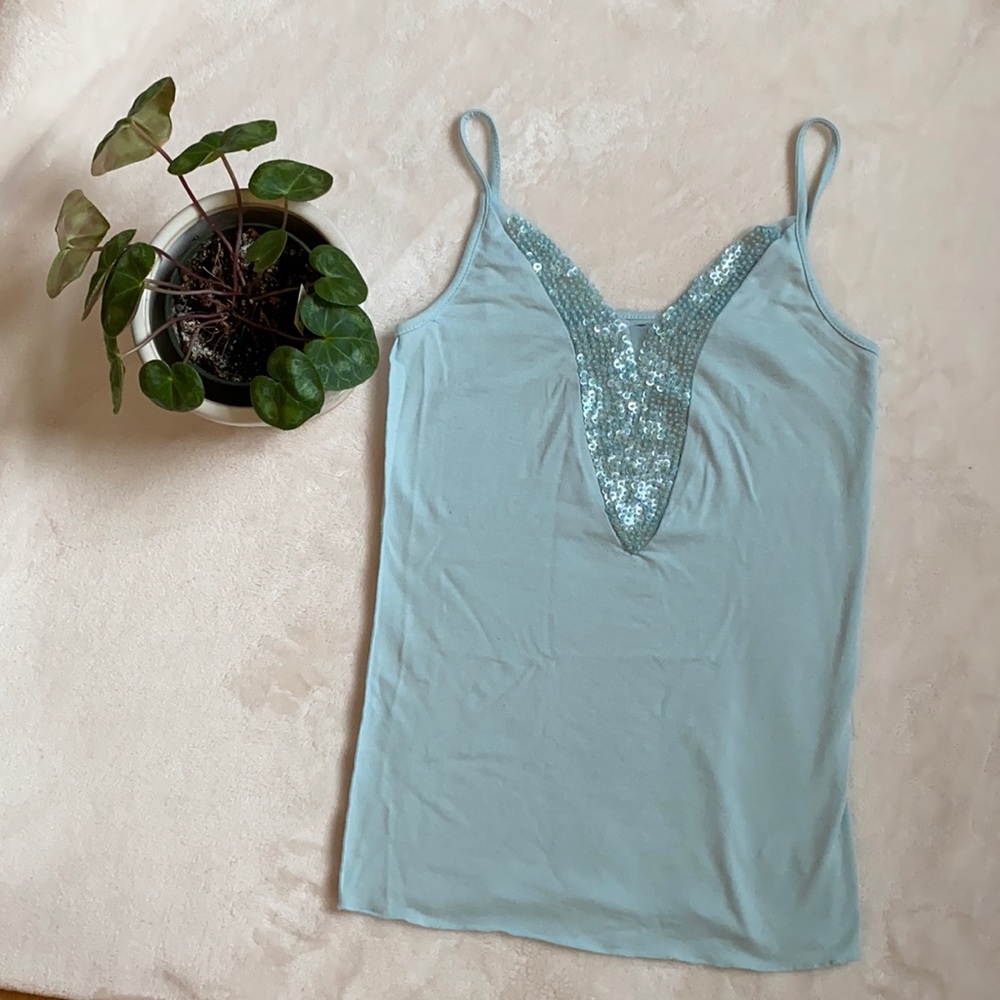 Sparkle and Fade blue sequin tank